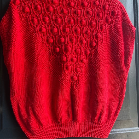 Vintage Red Crochet 🧶 Blouse Size M - Picture 5 of 7